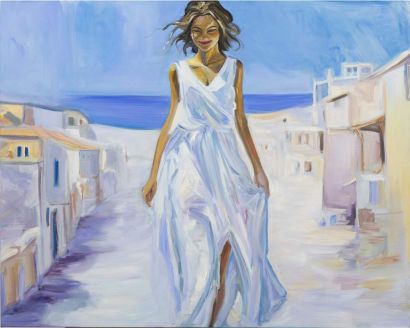 La griega (the greek woman) - a Paint Artowrk by Victoria Villahoz